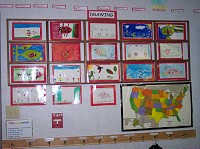 school bulletin board ladybug display